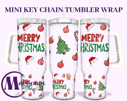 MERRY CHRISTMAS MINI TUMBLER-MINI TUMBLER KEYCHAIN WRAP