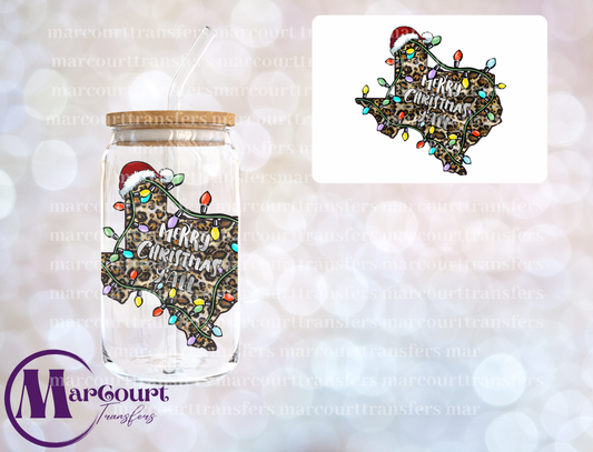 MERRY CHRISTMAS YALL TEXAS- DECAL-UV DTF CUP WRAP