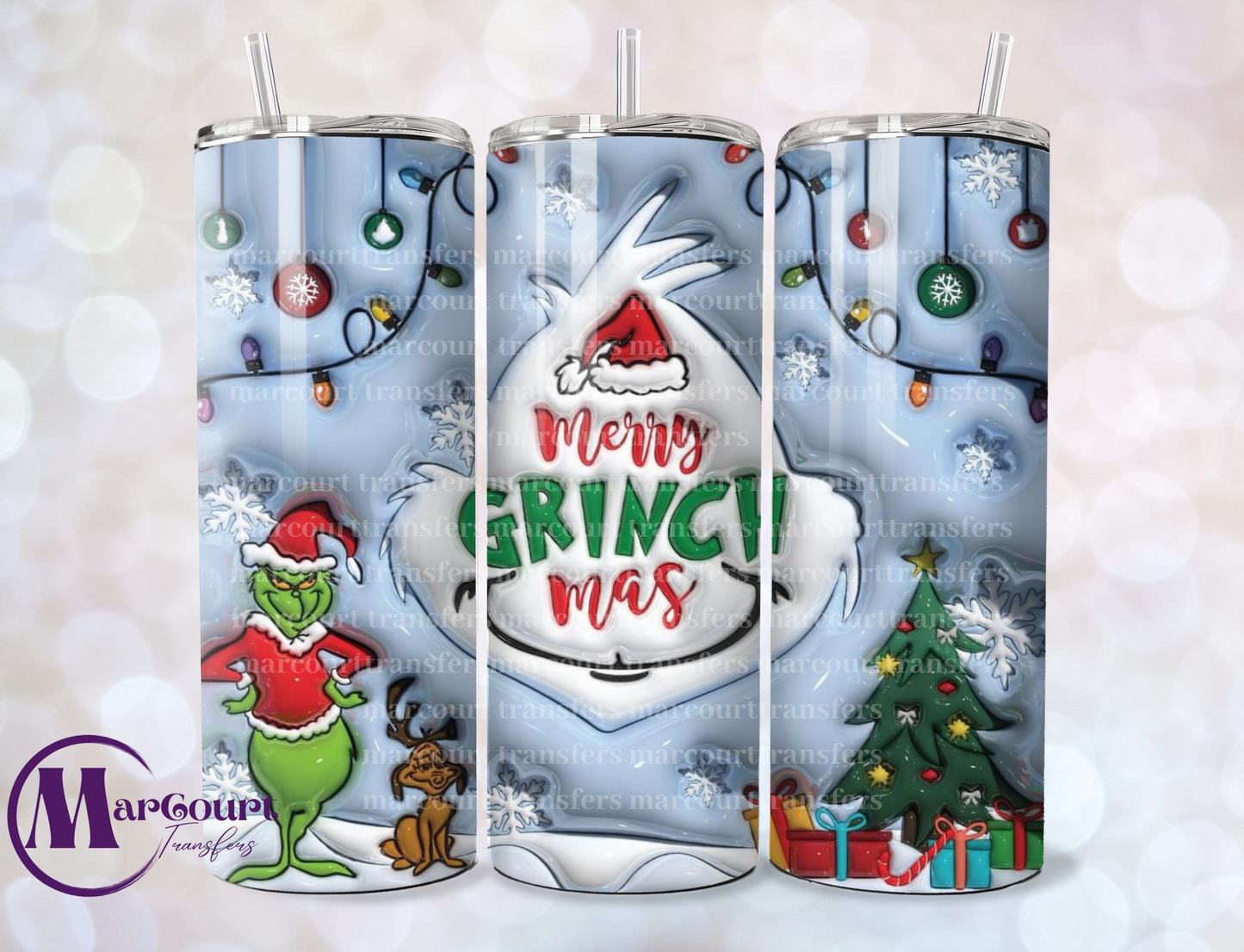 MERRY GRINCHMAS INFLATED-SKINNY TUMBLER TRANSFER