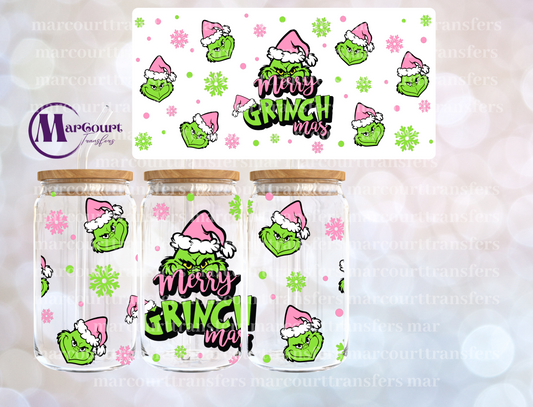 MERRY GRINCHMAS PINK-16 0Z-UV DTF CUP WRAP