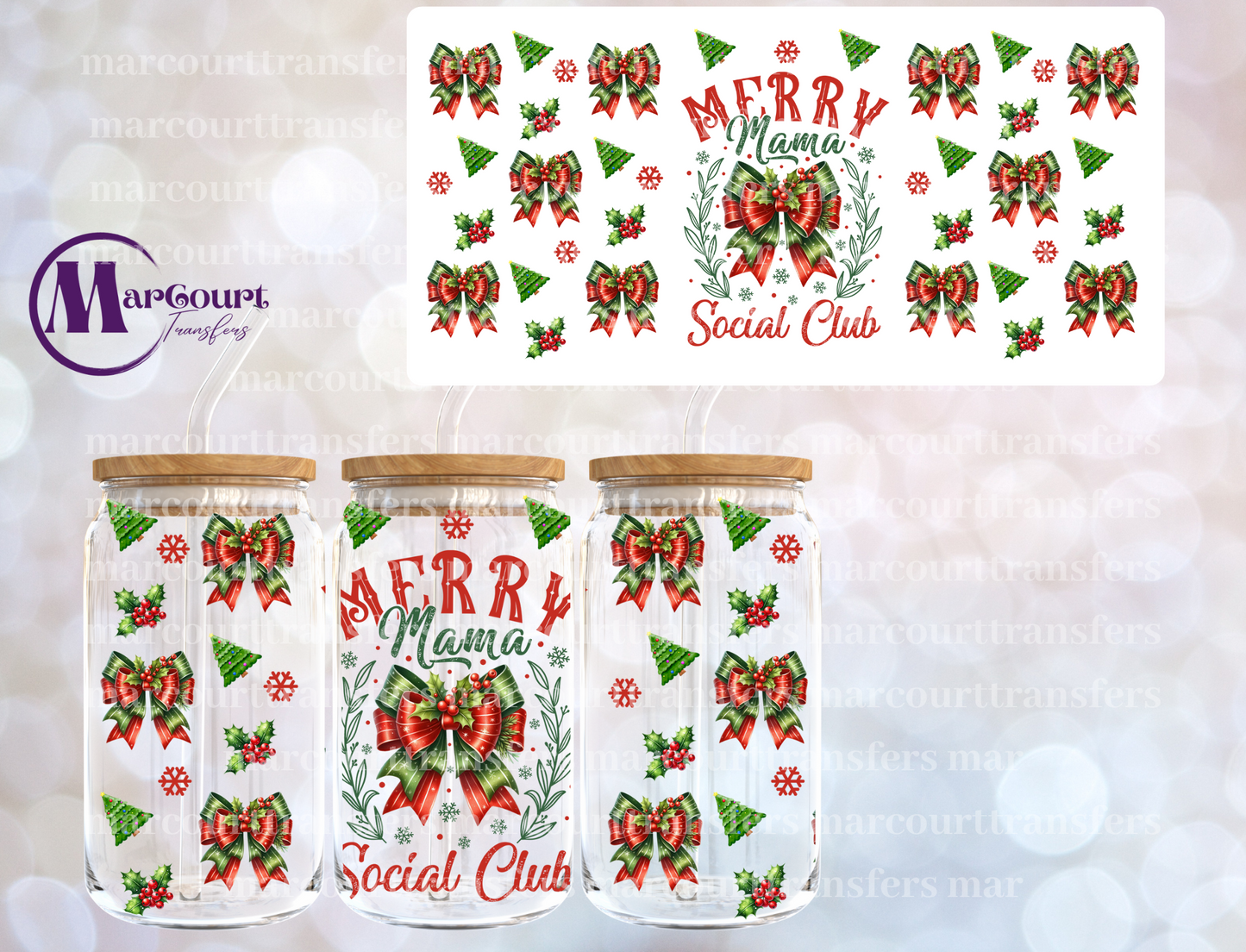 MERRY MAMA SOCIAL CLUB-16 0Z-UV DTF CUP WRAP