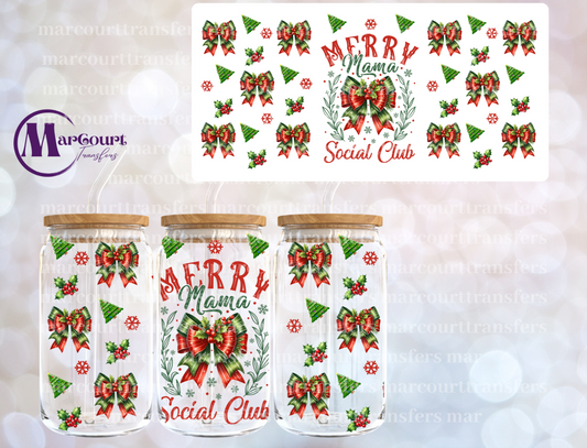 MERRY MAMA SOCIAL CLUB-16 0Z-UV DTF CUP WRAP