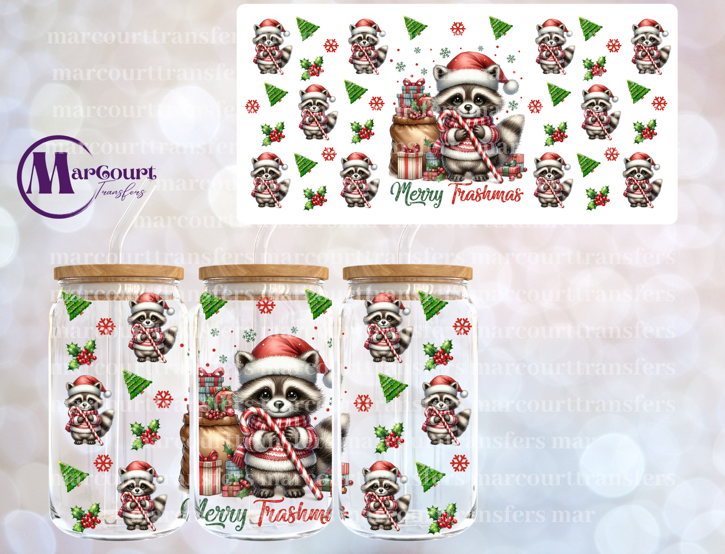 MERRY TRASHMAS-16 0Z-UV DTF CUP WRAP