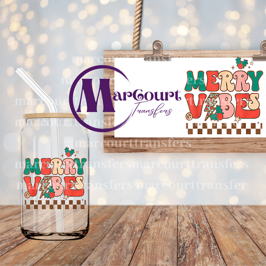 MERRY VIBES RETRO-UV DTF CUP WRAP