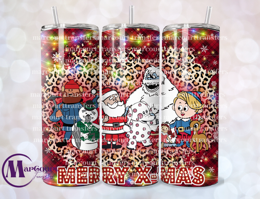 MERRY XMAS RUDOLPH-20-SKINNY TUMBLER TRANSFER (SUBLIMATION)