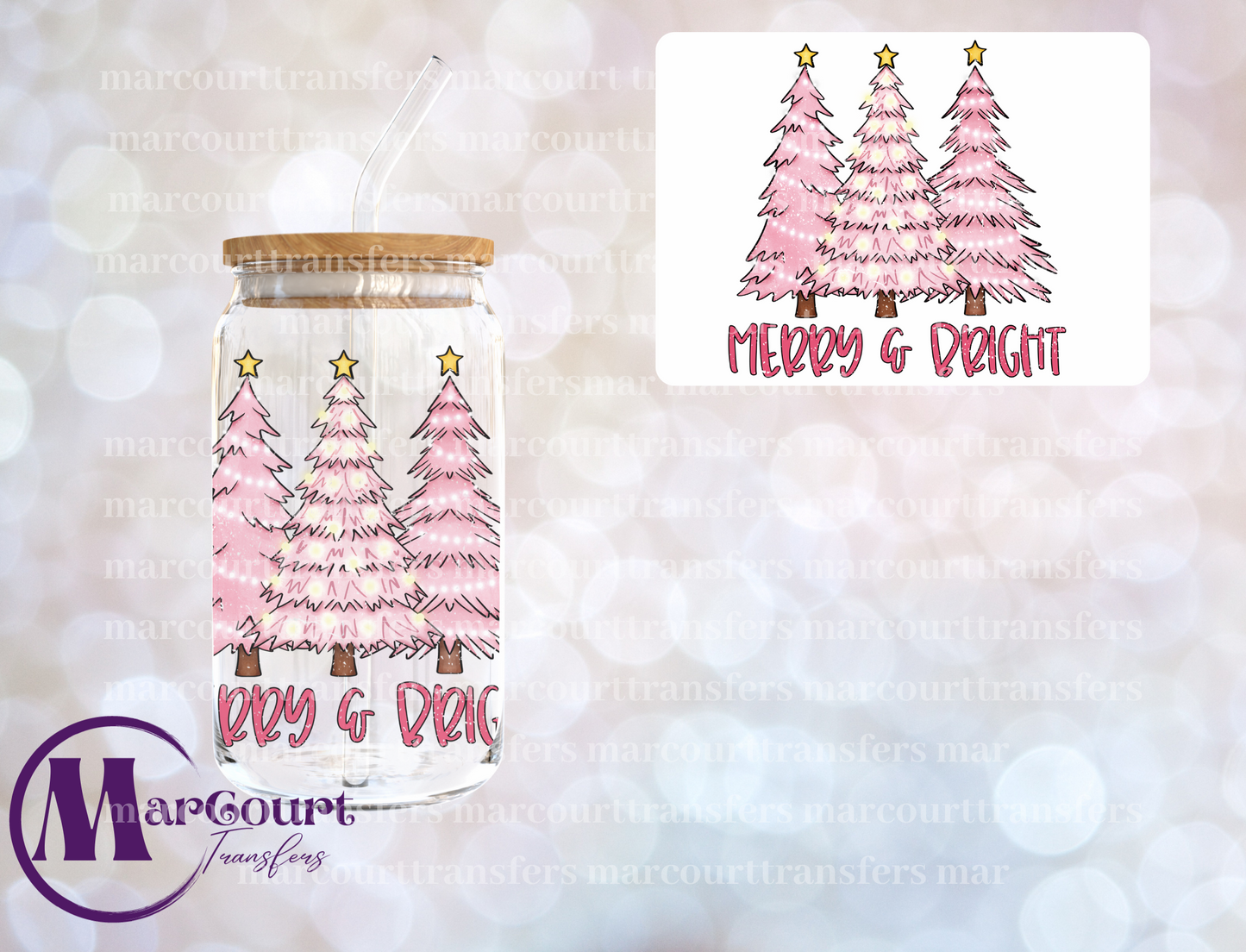 MERRY AND BRIGHT-UV DTF CUP WRAP