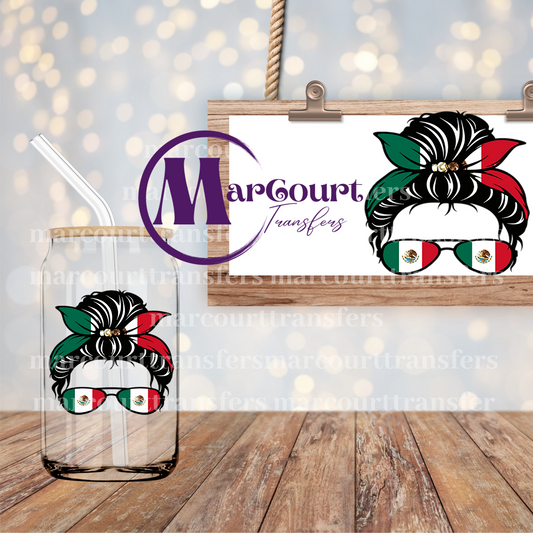 MESSY BUN MEXICANA-DECAL-UV DTF CUP WRAP