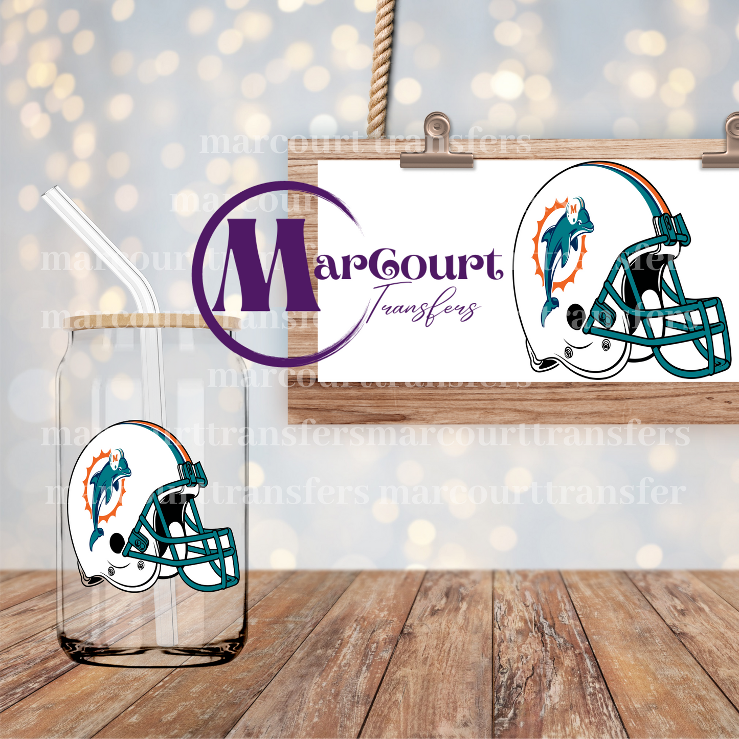 MIAMI DOLPHINS-DECAL-UV DTF CUP WRAP