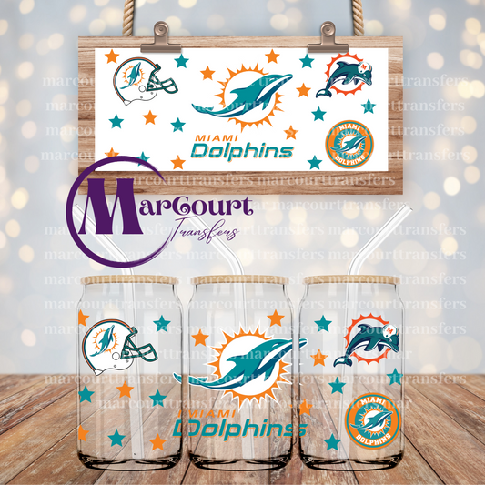MIAMI DOLPHINS-16 OZ- UV DTF CUP WRAP