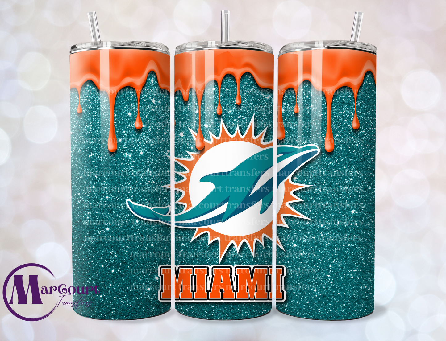 MIAMI DOLPHINS-SKINNY TUMBLER TRANSFER