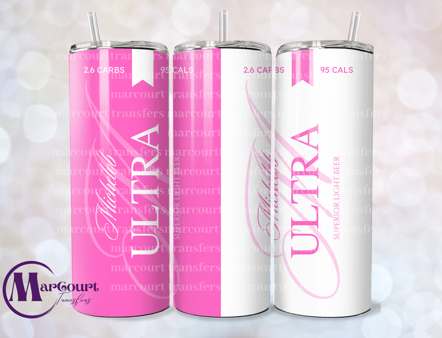 MICHELOB ULTRA PINK-SKINNY TUMBLER TRANSFER