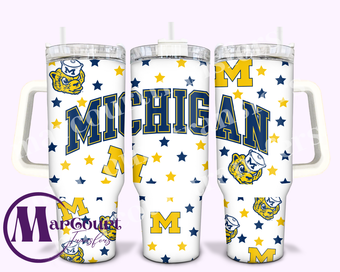 MICHIGAN WOLVERINES-40 0Z-UV DTF CUP WRAP