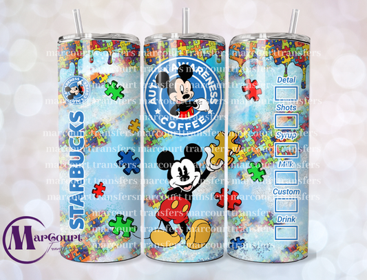 MICKEY AUTISM AWARENESS-20 OZ-UV DTF CUP WRAP