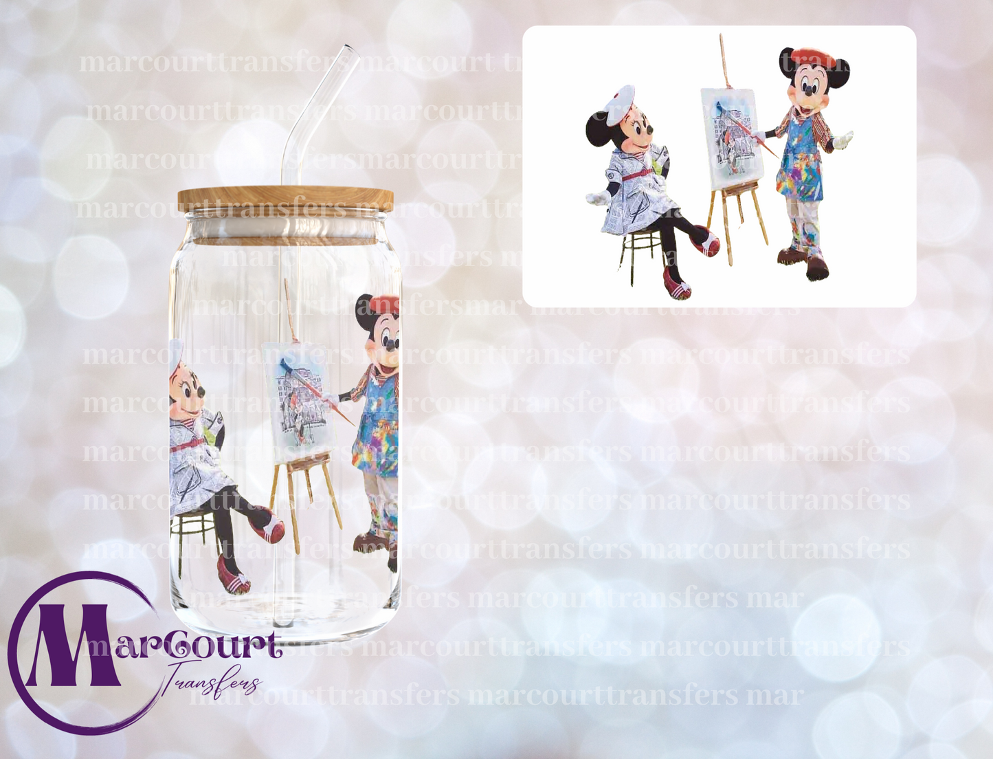 MICKEY AND MINNIE ARTIST-DECAL-UV DTF CUP WRAP