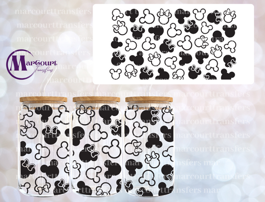 MICKEY AND MINNIE BLACK AND WHITE-16 0Z-UV DTF CUP WRAP