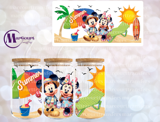 MICKEY AND MINNIE SUMMER 16 0Z-UV DTF CUP WRAP