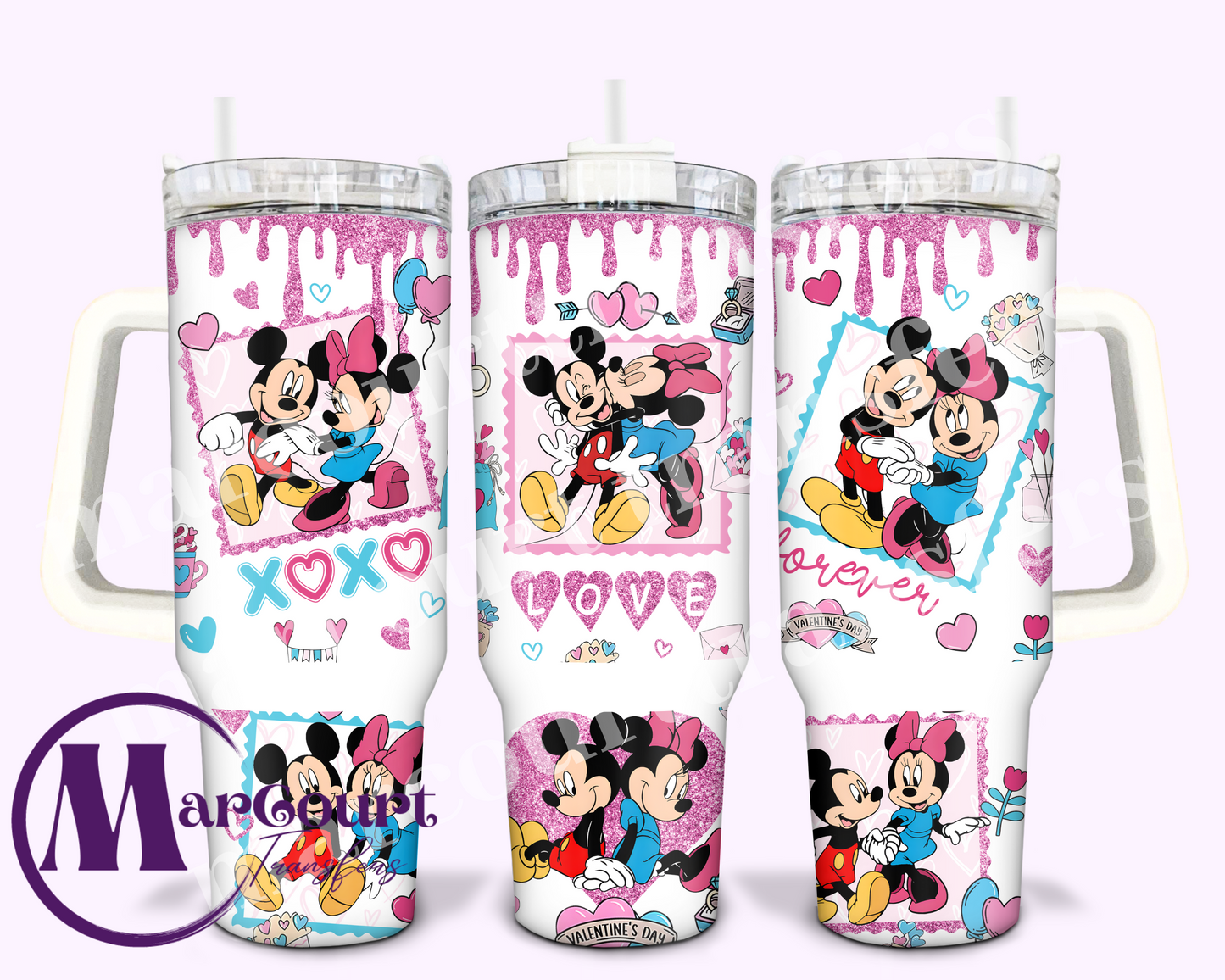 MICKEY AND MINNIE VALENTINE-40 0Z-UV DTF CUP WRAP