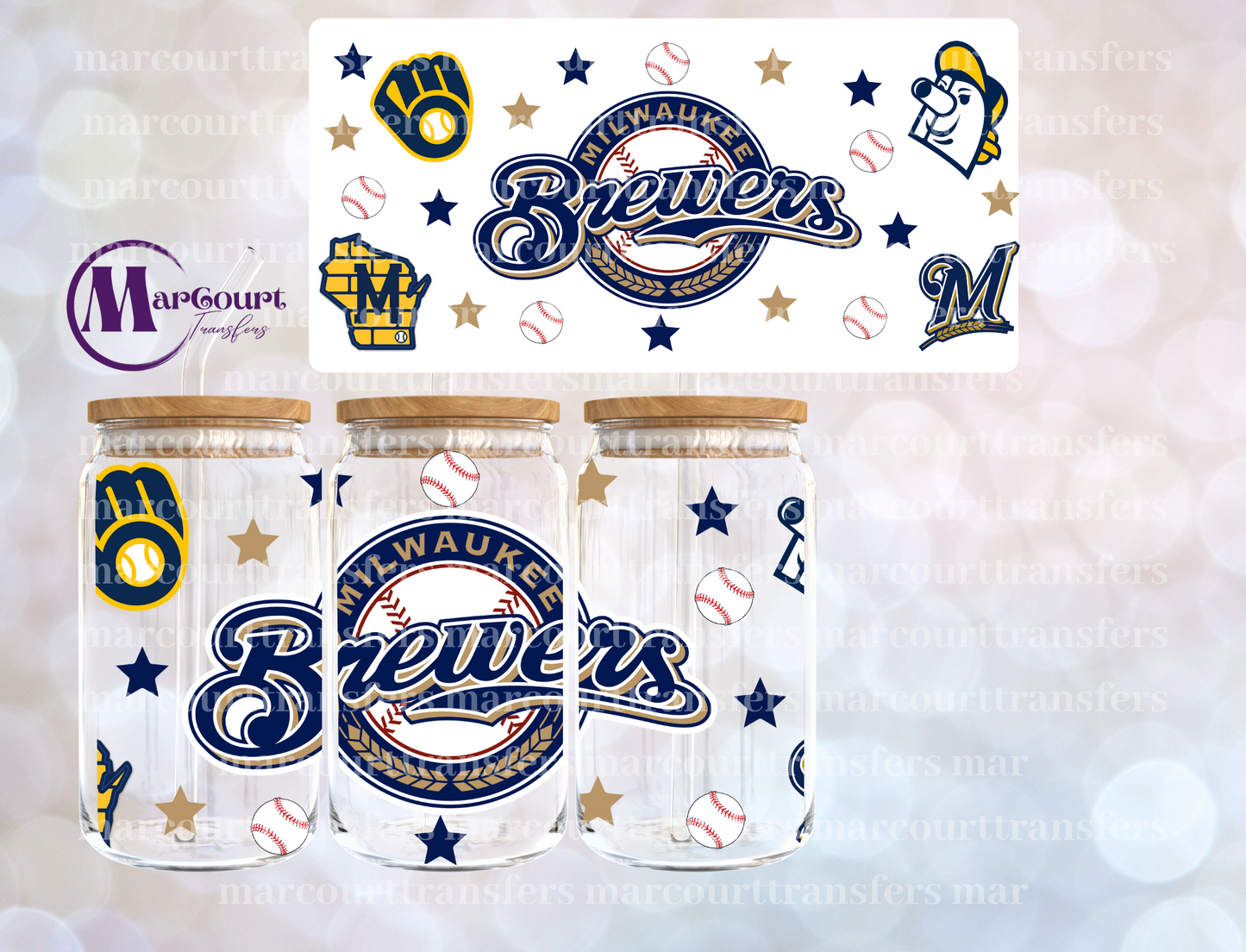 MILWAUKEE BREWERS-16 0Z-UV DTF CUP WRAP