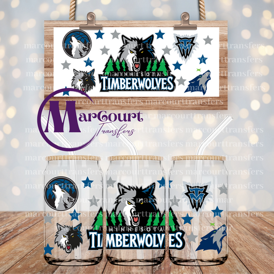 MINNESOTA TIMBERWOLVES-16 0Z-UV DTF CUP WRAP