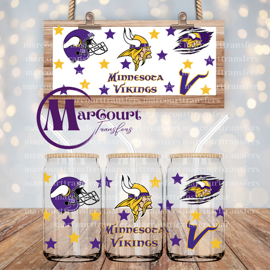 MINNESOTA VIKINGS-16 OZ- UV DTF CUP WRAP