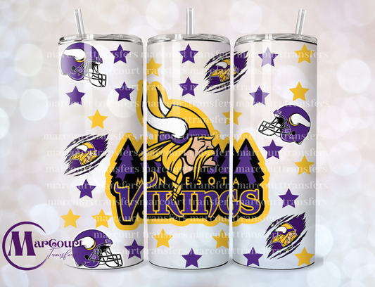 MINNESOTA VIKINGS-20-SKINNY SUBLIMATION TUMBLER TRANSFER