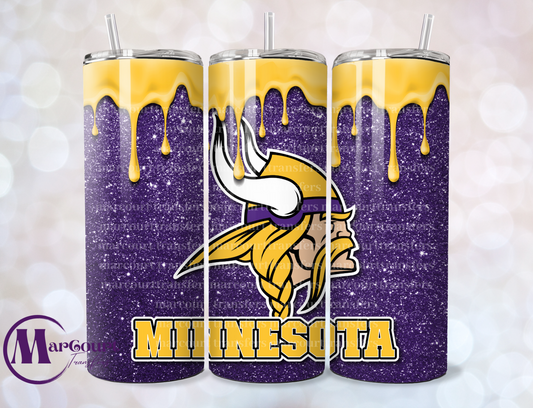 MINNESOTA VIKINGS DRIP-20-SKINNY SUBLIMATION TUMBLER TRANSFER