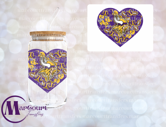 MINNESOTA VIKINGS HEART DECAL-UV DTF CUP WRAP