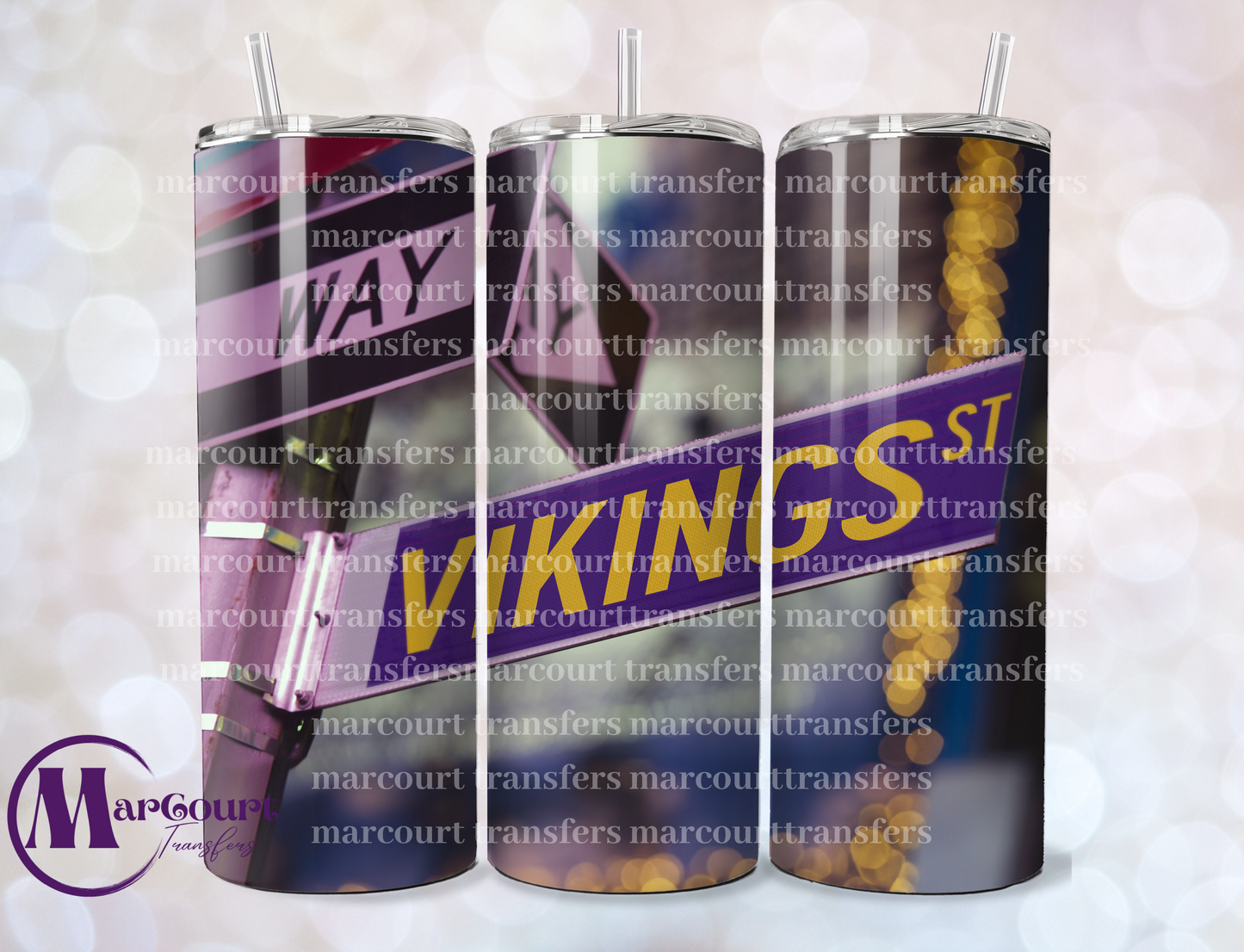 MINNESOTA VIKINGS STREET SIGN-SKINNY TUMBLER TRANSFER