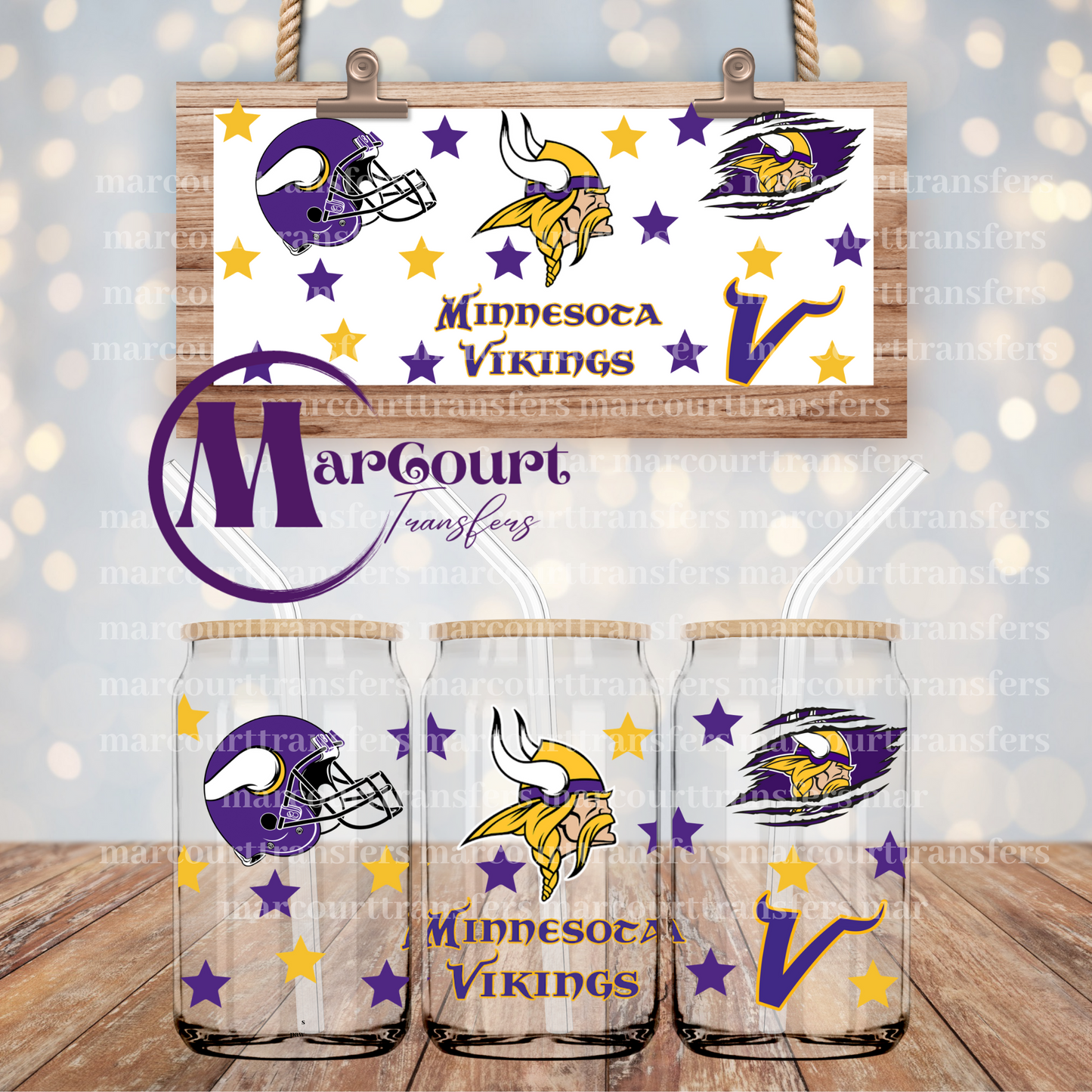 MINNESOTA VIKINGS-16 0Z-UV DTF CUP WRAP