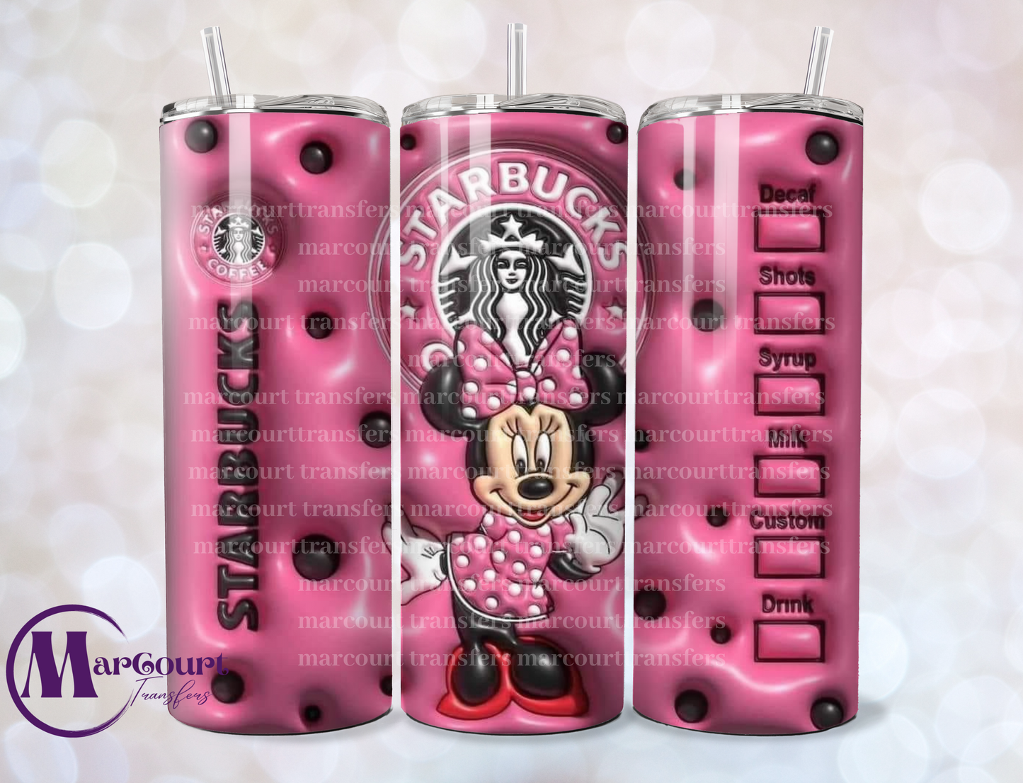 MISS MOUSE STARBUCKS INFLATED-SKINNY TUMBLER TRANSFER