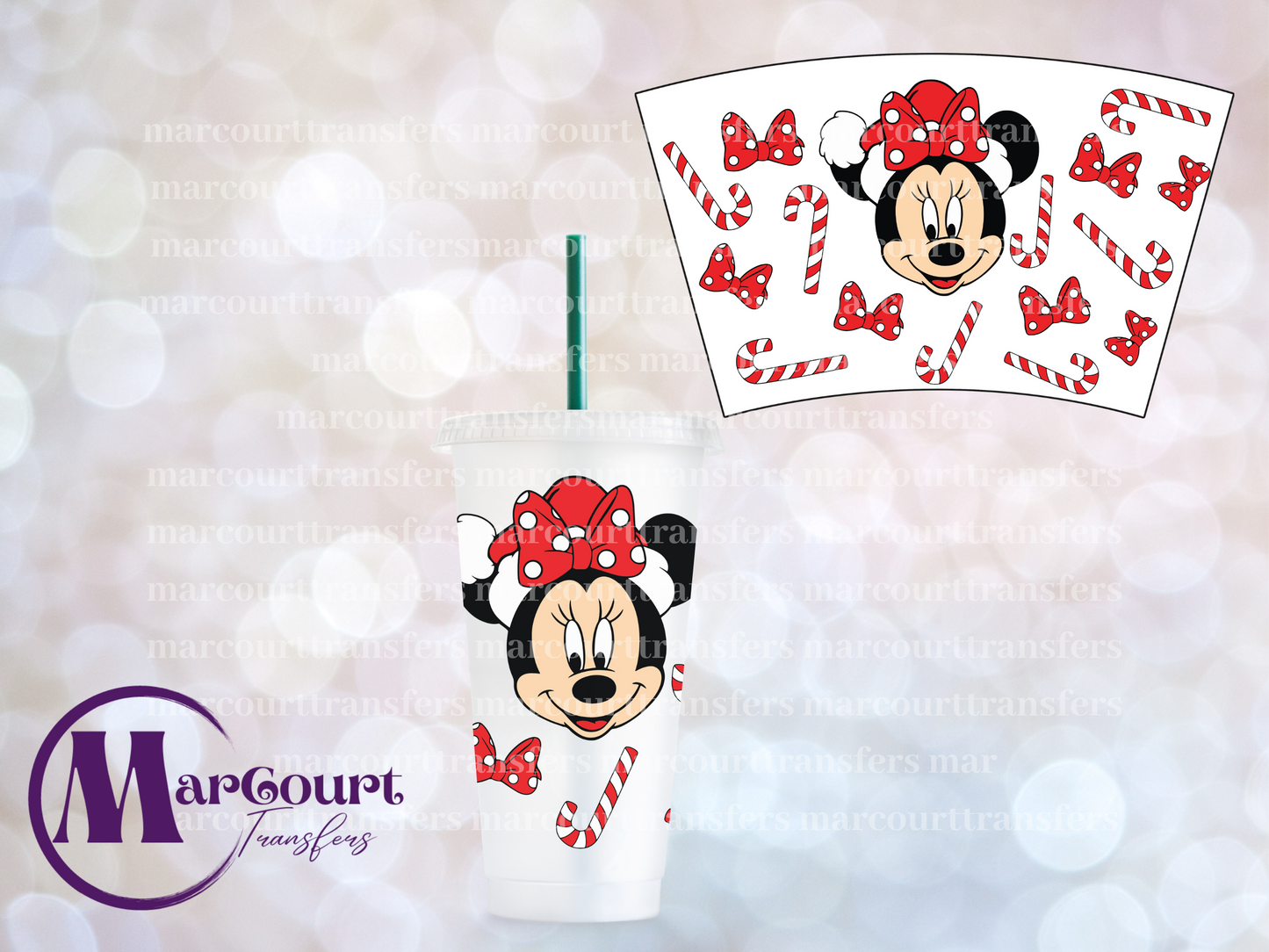 MINNIE MOUSE-24 0Z VENTI COLD CUP -UV DTF CUP WRAP