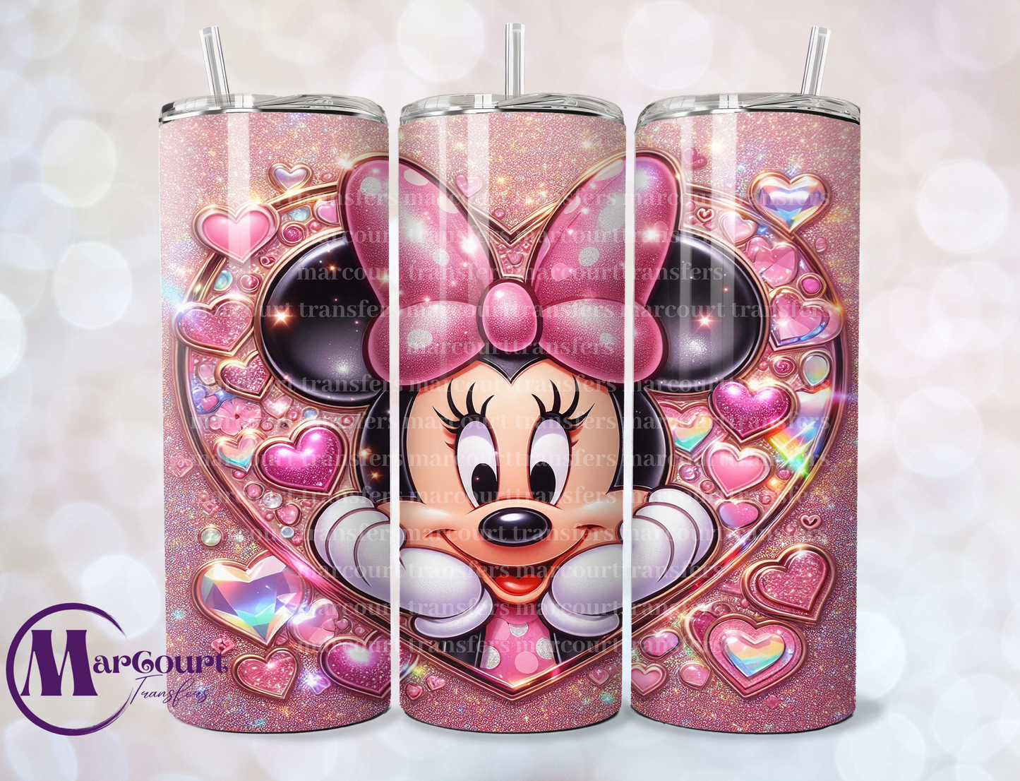 MINNIE HEARTS-SKINNY TUMBLER TRANSFER