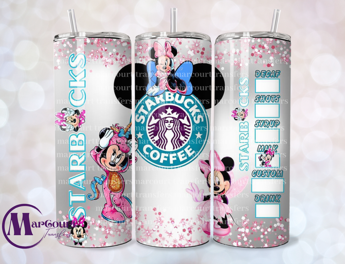 MINNIE STARBUCKS-SKINNY TUMBLER TRANSFER