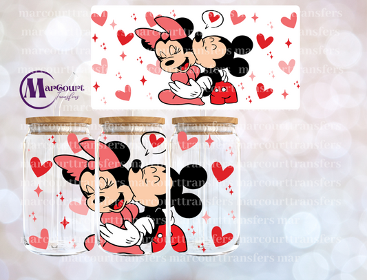 MICKEY AND MINNIE KISS-16 0Z-UV DTF CUP WRAP