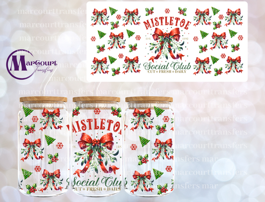 MISTLETOE SOCIAL CLUB-16 0Z-UV DTF CUP WRAP