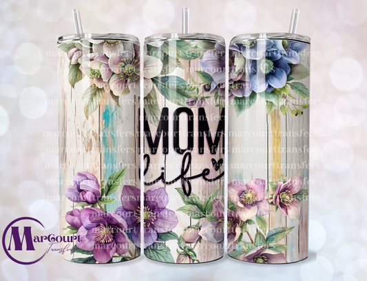 MOM LIFE VINTAGE FLORAL-SKINNY TUMBLER TRANSFER