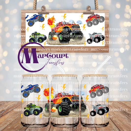 MONSTER TRUCKS-16 0Z-UV DTF CUP WRAP