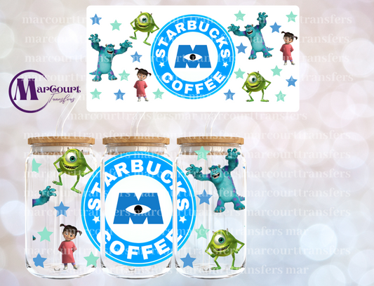 MONSTERS INC STARBUCKS 1-16 0Z-UV DTF CUP WRAP