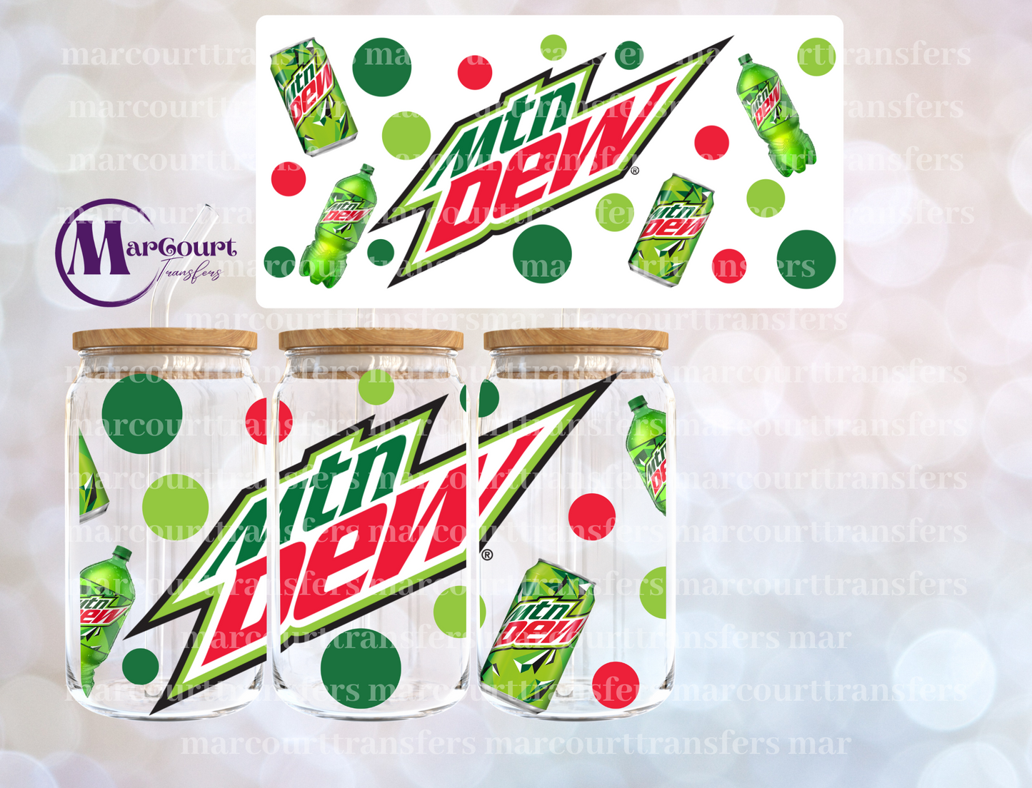 MOUNTAIN DEW-16 0Z-UV DTF CUP WRAP