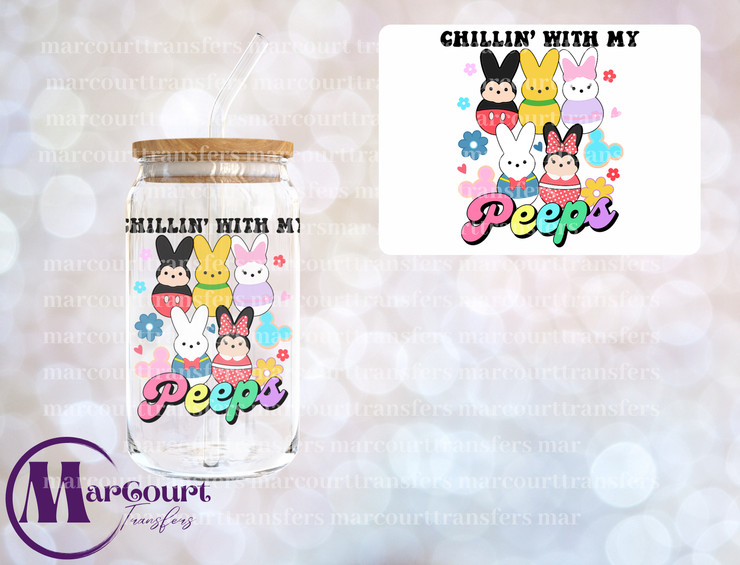 MOUSE AND FRIENDS PEEPS-DECAL-UV DTF CUP WRAP