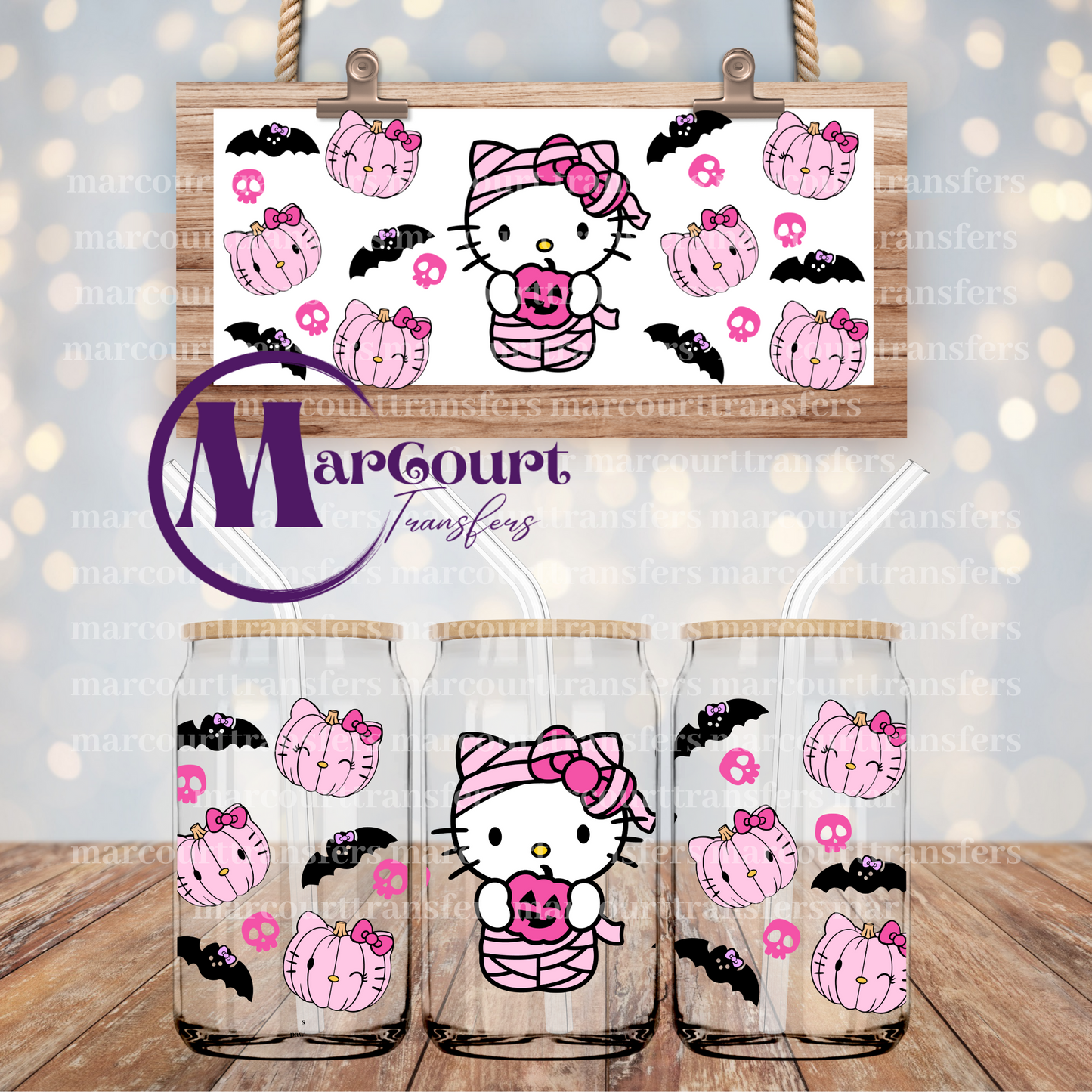 MUMMY KITTY-16 0Z-UV DTF CUP WRAP