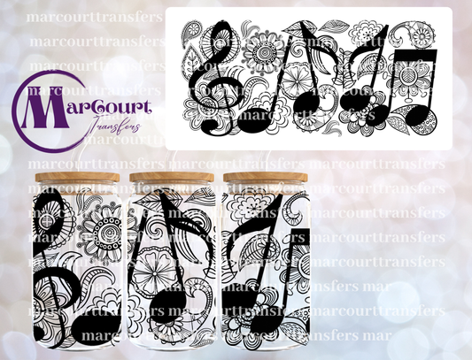 MUSIC AND FLOWERS-16 0Z-UV DTF CUP WRAP