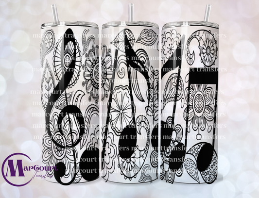 MUSIC AND FLOWERS-20 OZ-UV DTF CUP WRAP