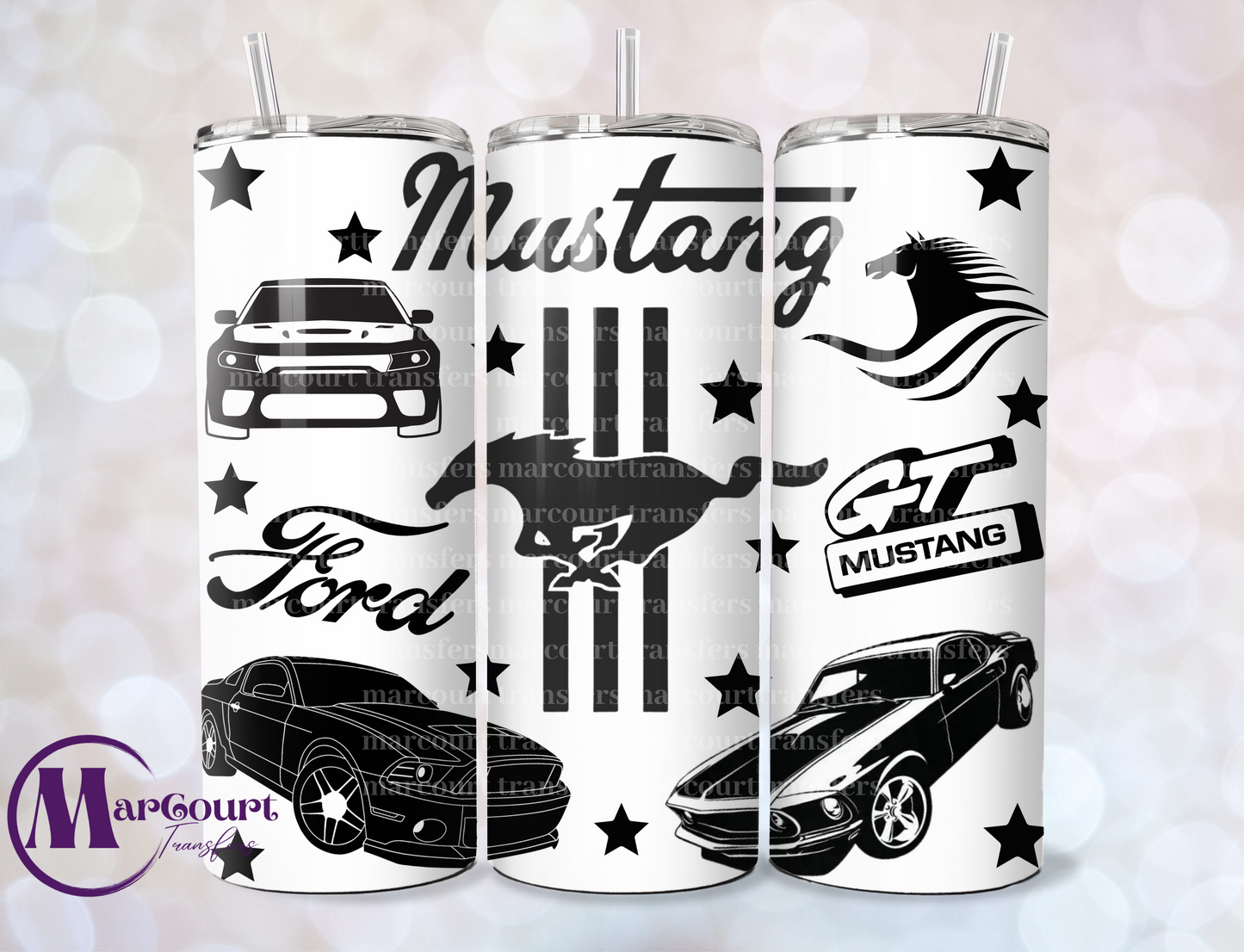 MUSTANG CARS-20 OZ-UV DTF CUP WRAP