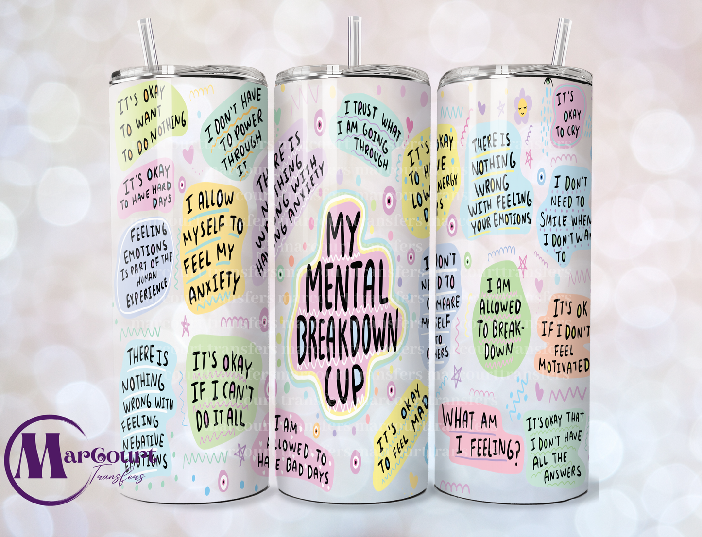 MY MENTAL BREAKDOWN CUP-VINYL SKINNY TRANSFER