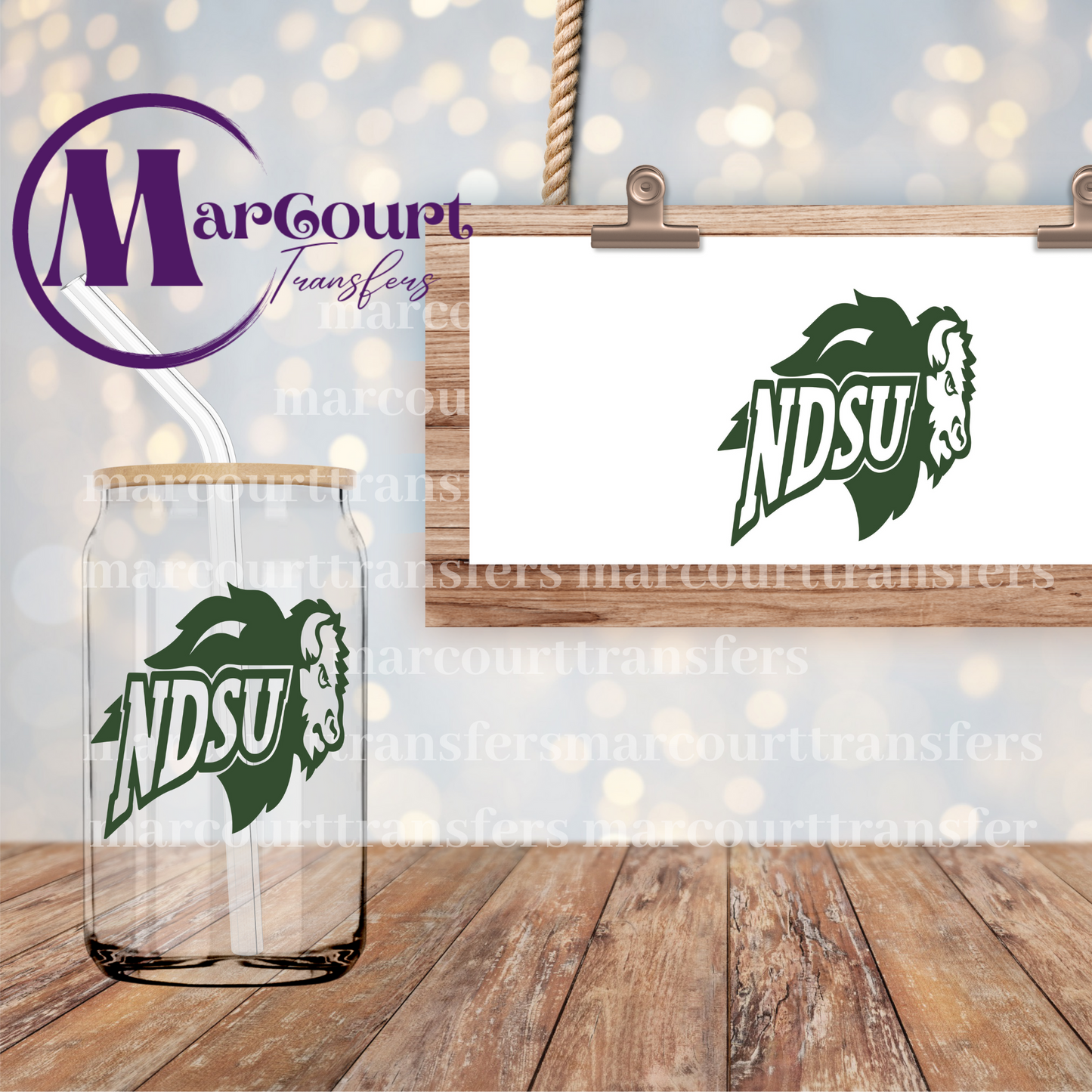 NDSU BISON -DECAL-UV DTF CUP WRAP