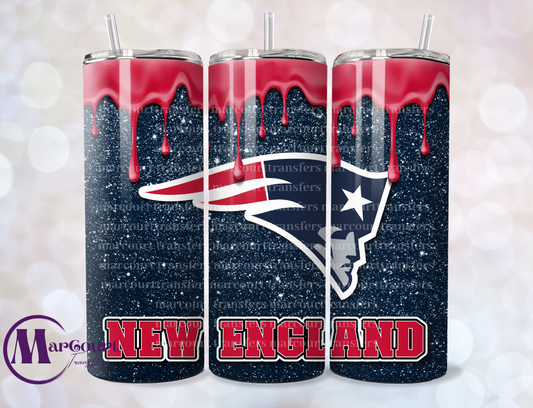 NEW ENGLAND PATRIOTS DRIP-20-SKINNY SUBLIMATION TUMBLER TRANSFER