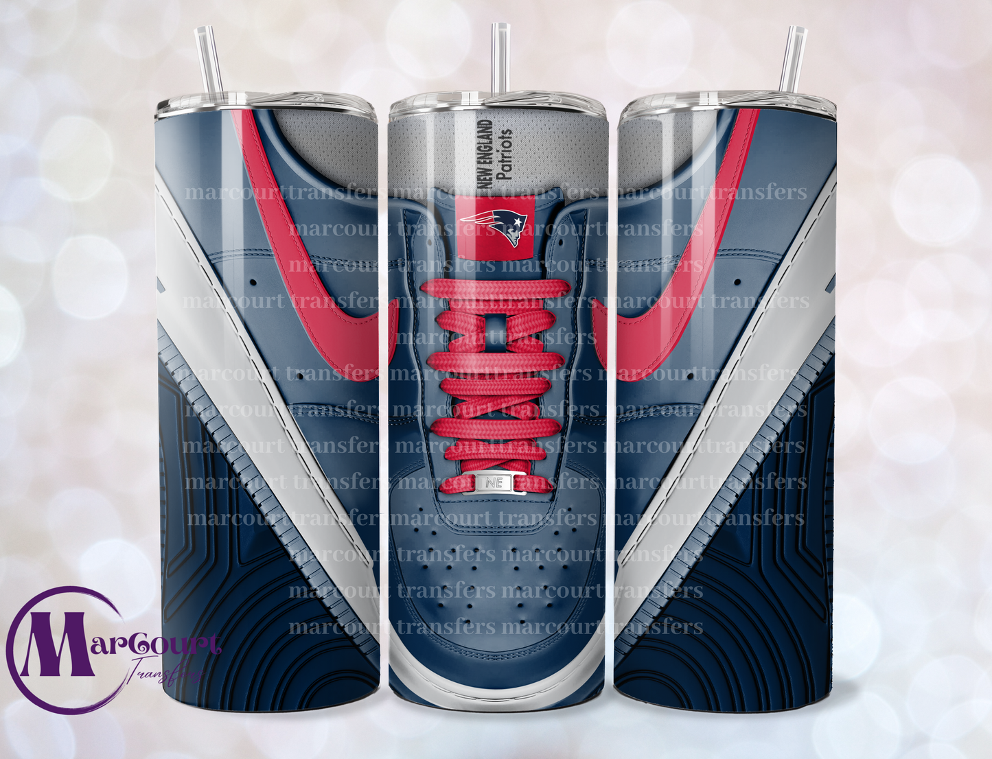 NEW ENGLAND PATRIOTS AIR FORCE 1-SKINNY UV DTF TRANSFER