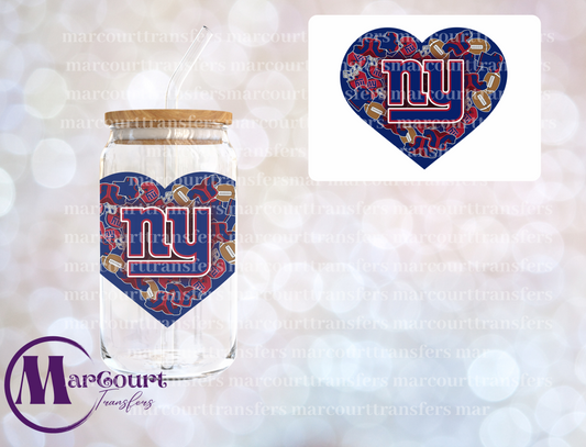 NEW YORK GIANTS HEART DECAL-UV DTF CUP WRAP