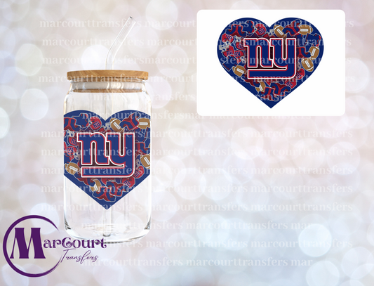 NY GIANTS HEART DECAL-UV DTF CUP WRAP